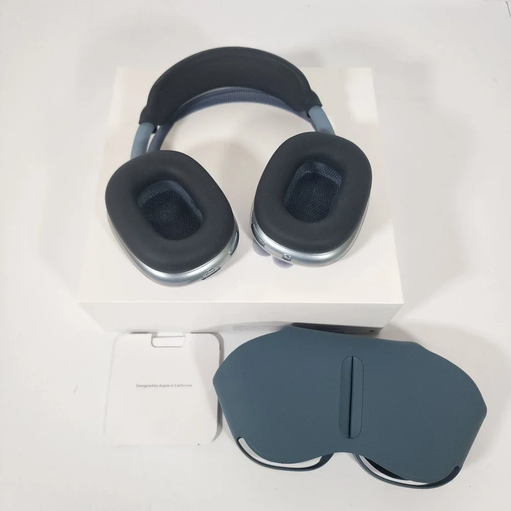 Apple AirPods Max USB-C Blue A3184 w/ Box Smart Case Cable Tested Works